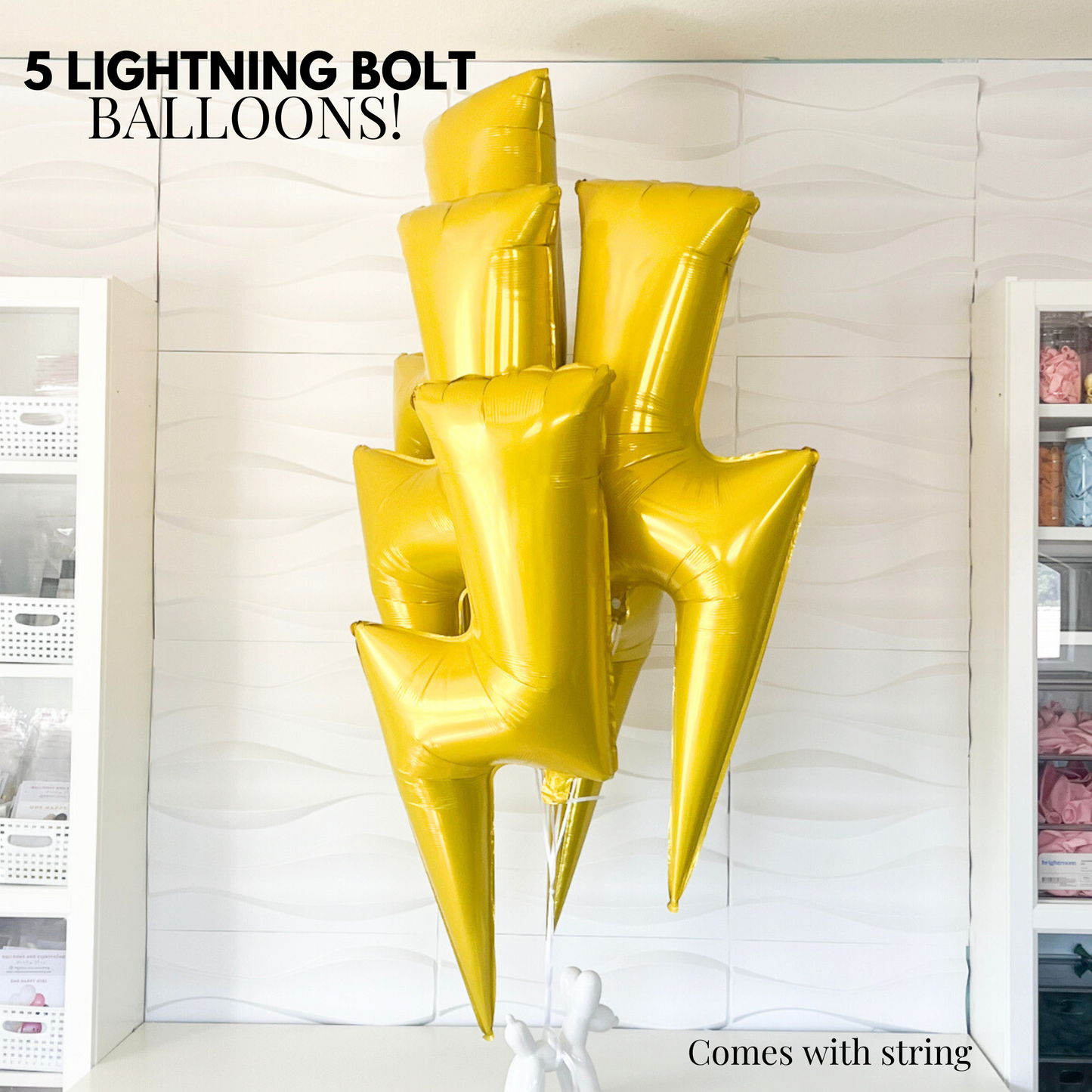 Lightning Bolt Balloons - 5 Pack Lightning Bolt Balloons - One Happy Dude - One Cool Dude - One Happy Dude Balloons - One Cool Dude Balloons