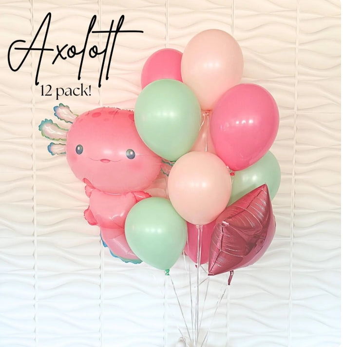 Axolotl Balloon - Axolotl Birthday - Axolotl Balloon 12 pack - Balloon tower - Balloons - Birthday Balloons - Balloons - Under The Sea