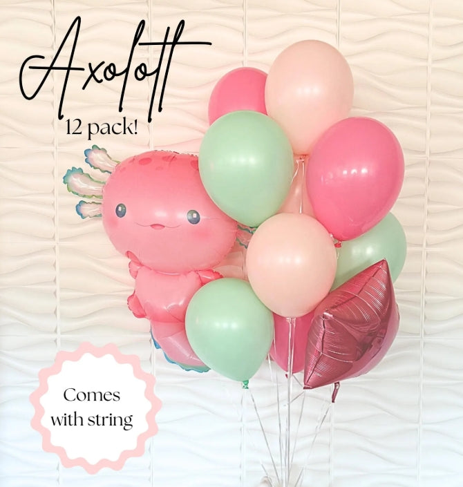 Axolotl Balloon - Axolotl Birthday - Axolotl Balloon 12 pack - Balloon tower - Balloons - Birthday Balloons - Balloons - Under The Sea