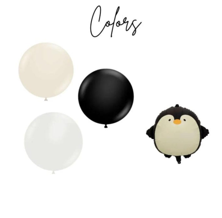 Penguin Balloon Tower Kit | Penguin Birthday Balloon Decorations | DIY Penguin Party Balloon Column | 1st Birthday Decor | Balloon Bundle