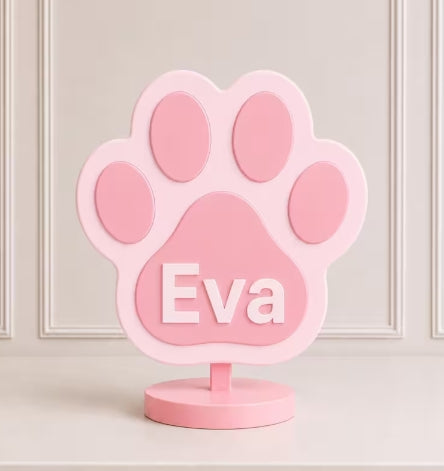 Let's PAW-TEE 3D Printed Paw Print Centerpiece- Let's Paw-Tee - Puppy Party - Dog Birthday Party -Paw Print 3D - Puppy Decorations