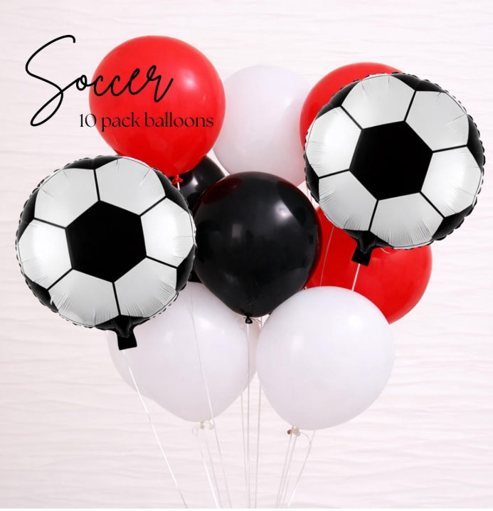 Soccer Birthday Balloons - Soccer Themed Birthday Decorations -Soccer Decorations - World Cup - Soccer Party - Soccer Balloon 10 Pack -