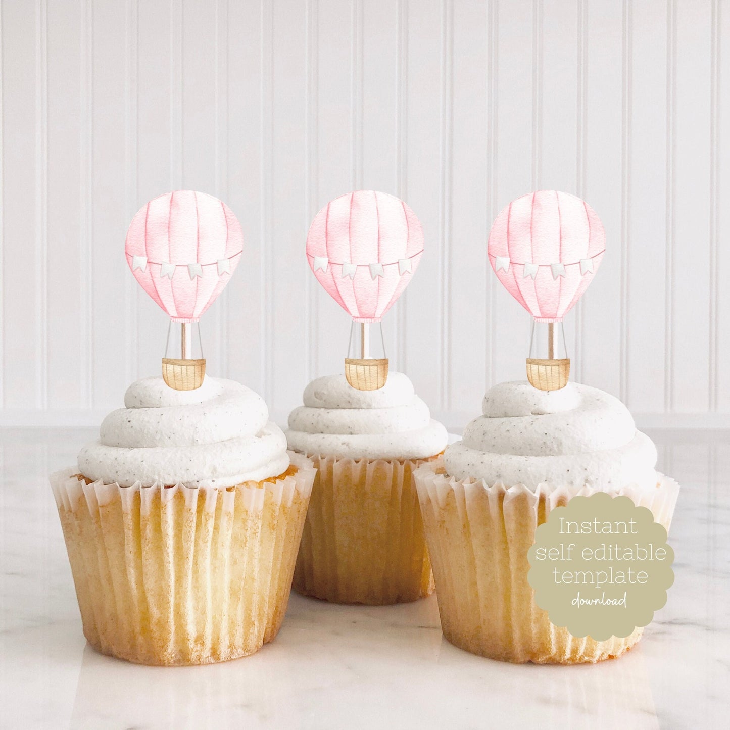 hot air balloon cupcake topper, hot air balloon decorations, oh the places baby shower decoration, hot air balloon themed birthday party