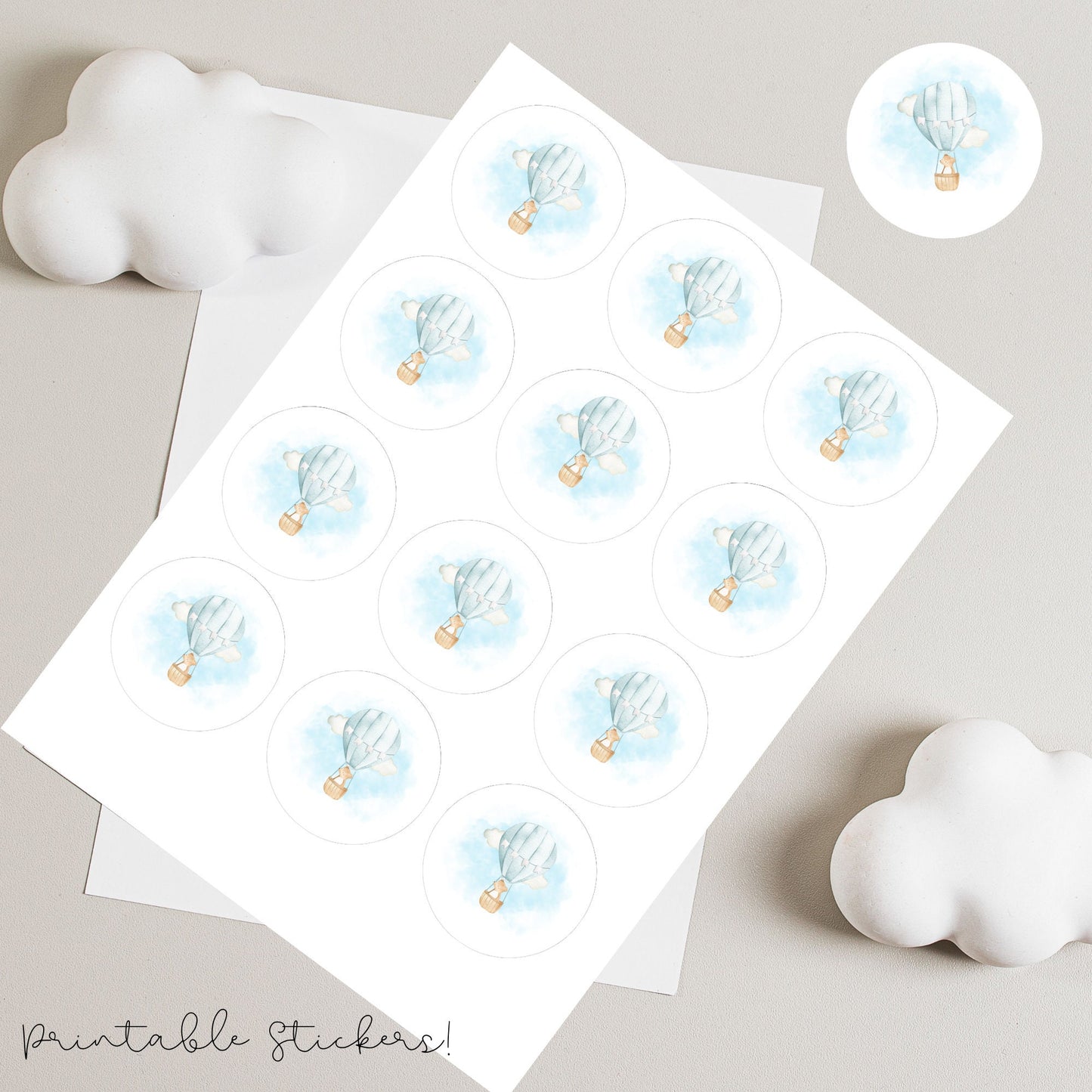 Oh Baby stickers,Baby shower labels instand download, Personalized baby shower stickers,Baby shower favor stickers,Hot air balloon sticker,