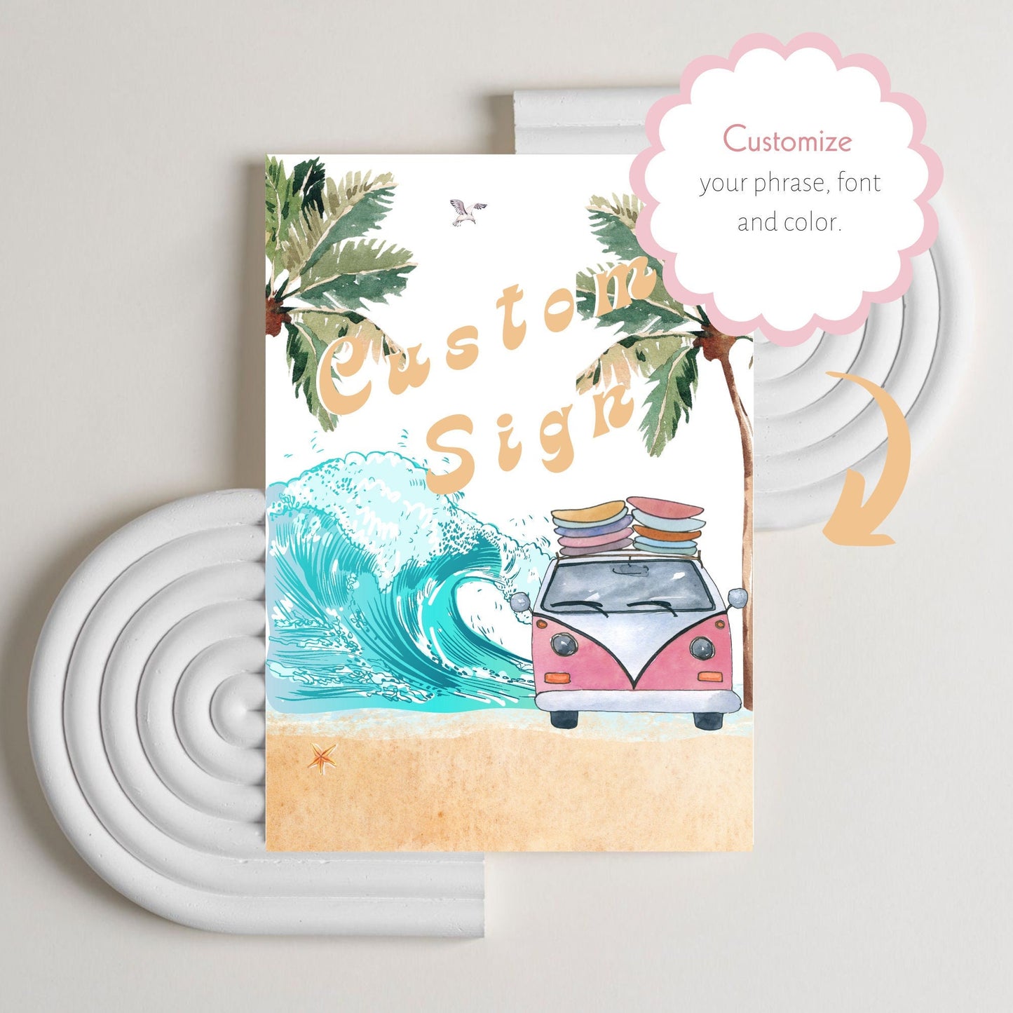The BIG one custom sign, Gift Sign, Snack Table Sign, Custom Birthday sign, 1st birthday, Surfer party, The Big one theme birthday, Surfs up