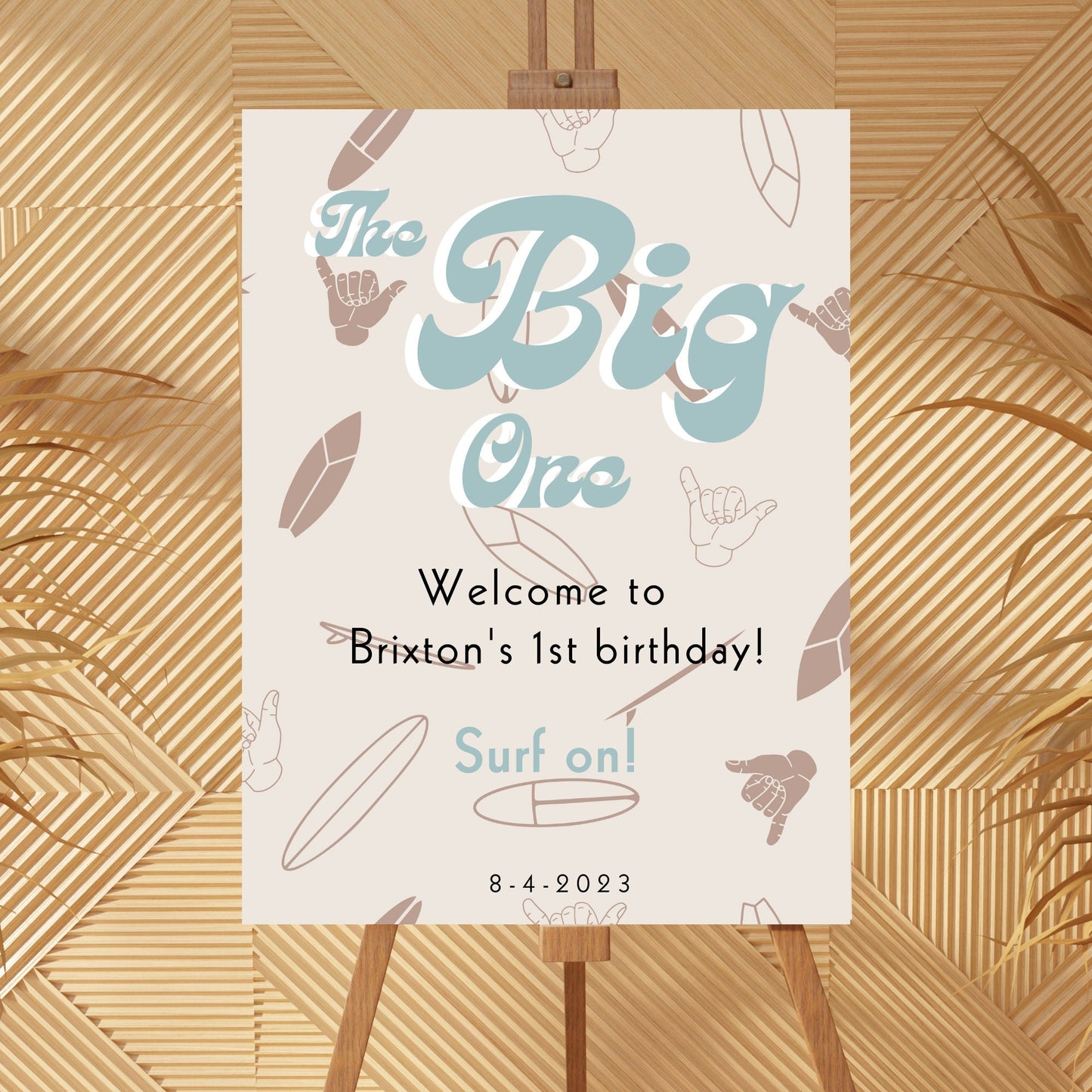 The BIG one Download Welcome sign, Custom Welcome sign, Surfs up birthday, First birthday, The Big One First Birthday