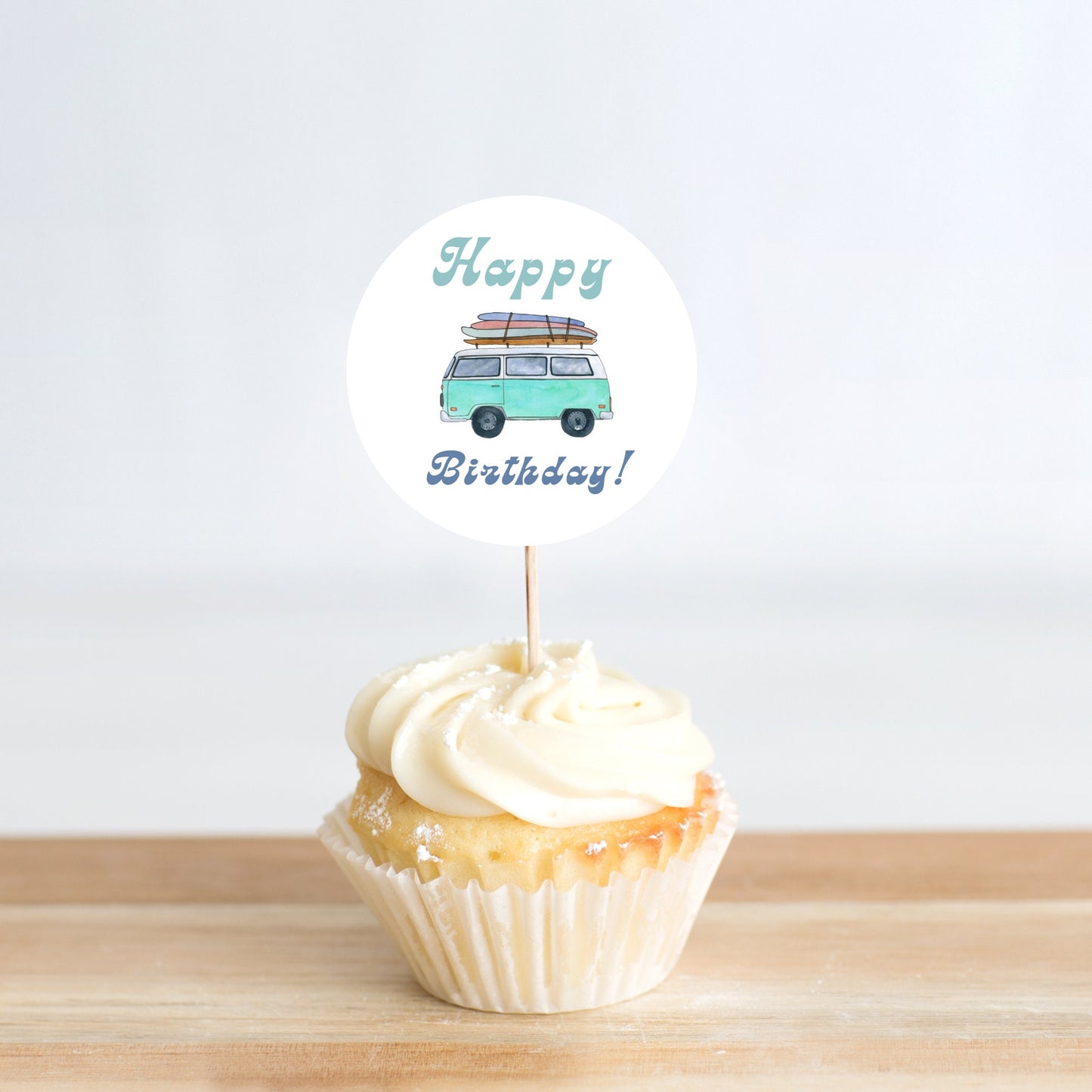 The Big One Digital Cup Cake Toppers l 1st Birthday l The Big One theme l Surfer Party l Cupcake Toppers l Retro Bug Birthday l Big One