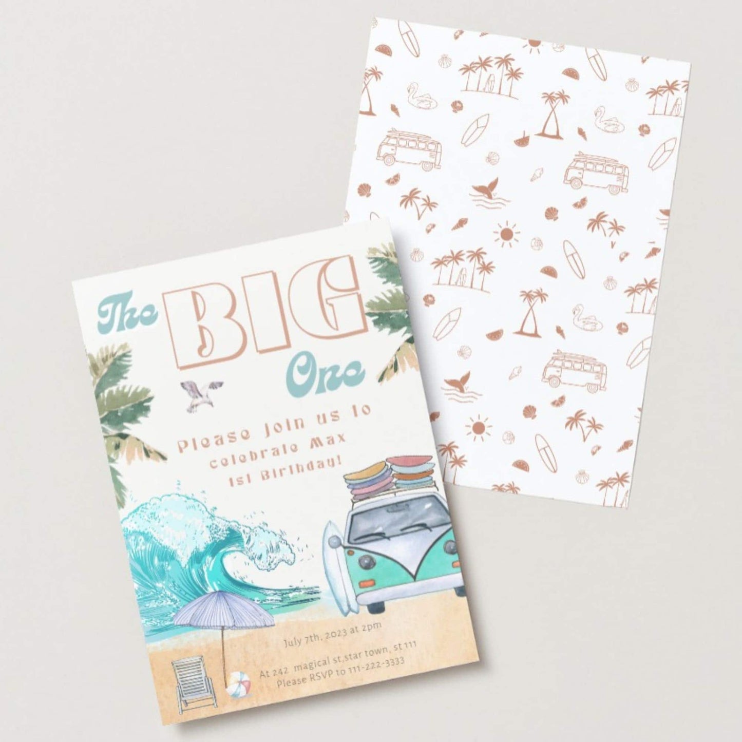 The big one Invitation l The Big one Download editable invite l Surfer Party l 1st Birthday l Beach Birthday l Surfs Up theme Birthday lSurf