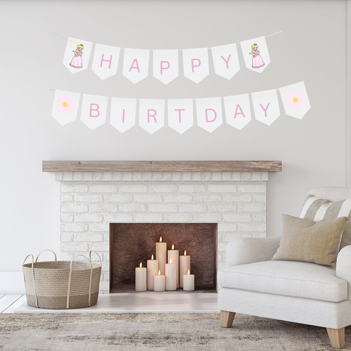 Princess Peach l Princess Peach Birthday Banner l Digital Banner l 1st Birthday l Princess Theme Birthday l Princess Peach Theme Birthday l