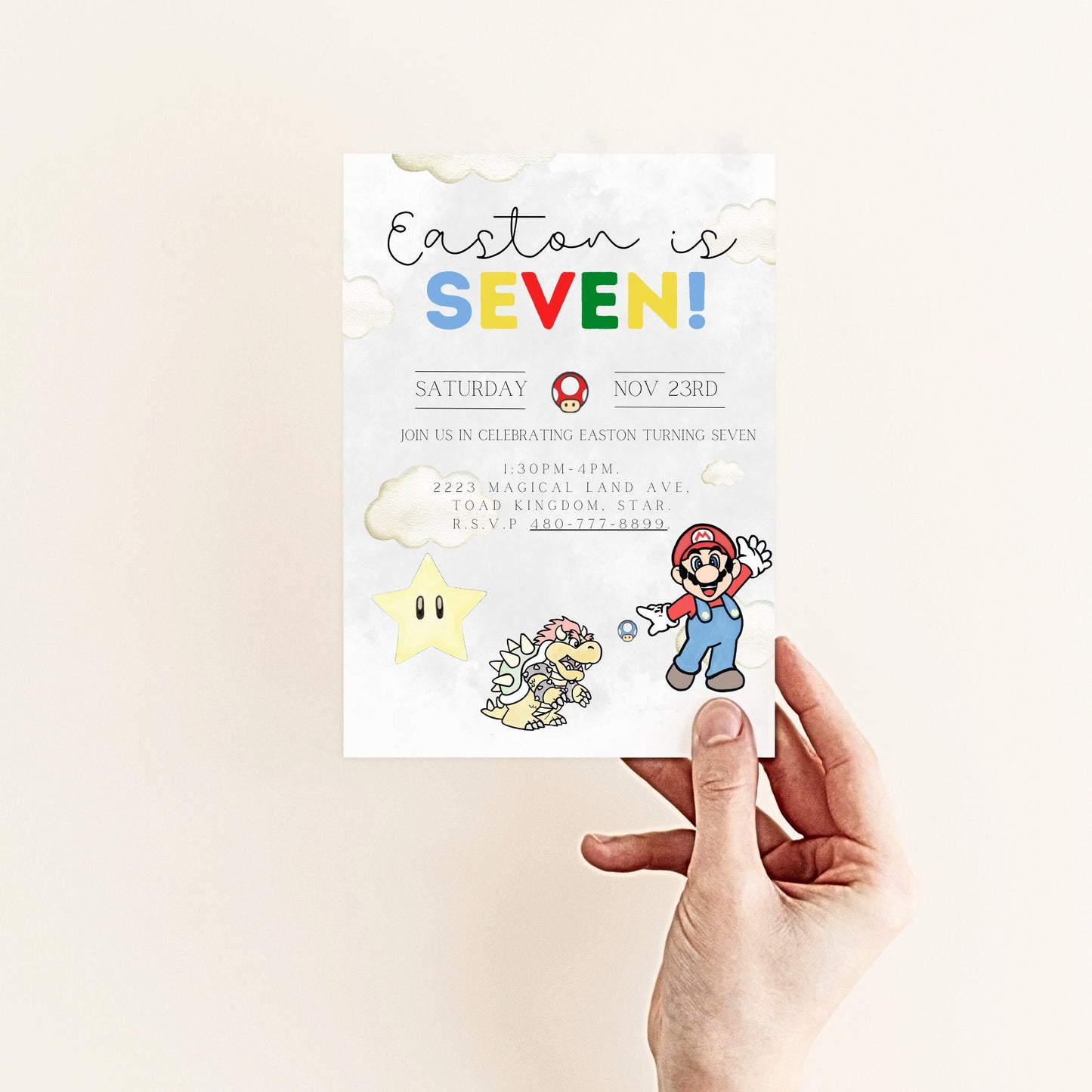 Super Mario DIGITAL INVITATION l Mario Theme Birthday l Super Mario l Super Mario Decorations l Super Mario Theme l Mario l Mario
