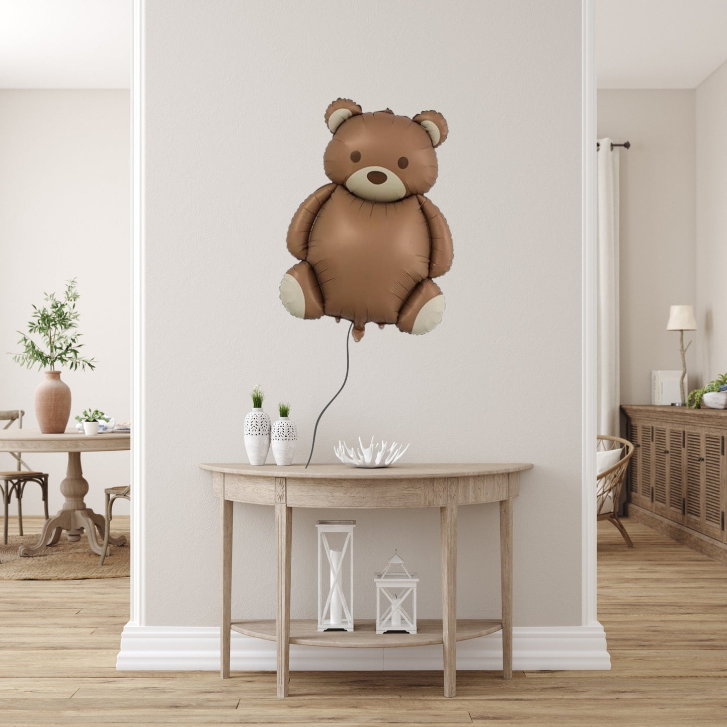 Teddy Bear Helium Balloon - Teddy Bear Party - Bear Theme Party - Teddy Bear Party Decor - Camping Birthday Party - Beary First