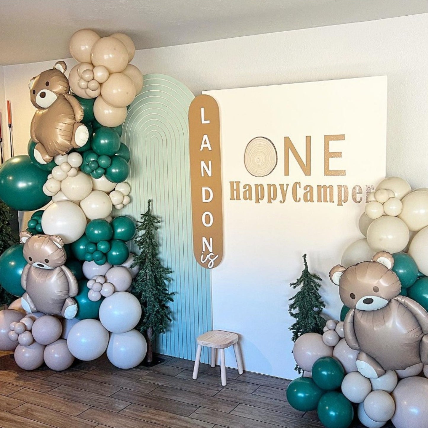 Teddy Bear Helium Balloon - Teddy Bear Party - Bear Theme Party - Teddy Bear Party Decor - Camping Birthday Party - Beary First