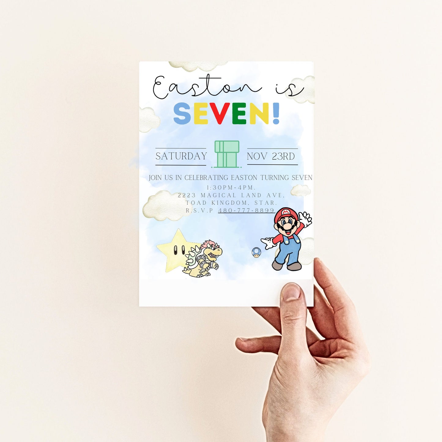 Super Mario Invitation l Super Mario Invite l Super Mario Digital Download l Super Mario Theme Birthday l Mario Birthday l Super Mario l