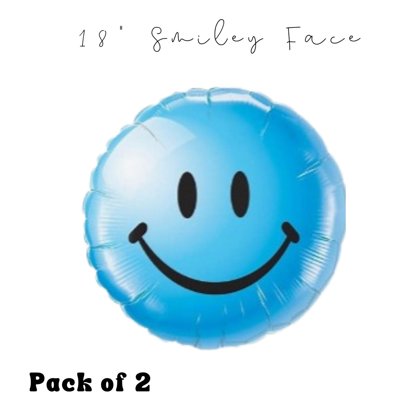 Blue Smiley Face Balloon - One Happy Dude Theme - One Happy Dude - Groovy Birthday - Happy Face Balloon - One Cool Dude Balloon - Mylar