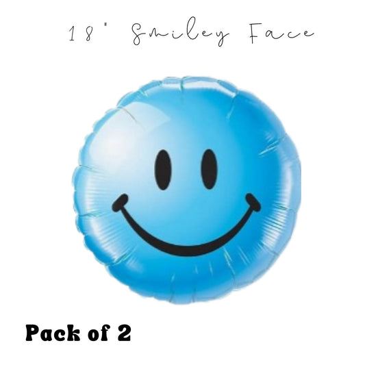 Blue Smiley Face Balloon - One Happy Dude Theme - One Happy Dude - Groovy Birthday - Happy Face Balloon - One Cool Dude Balloon - Mylar