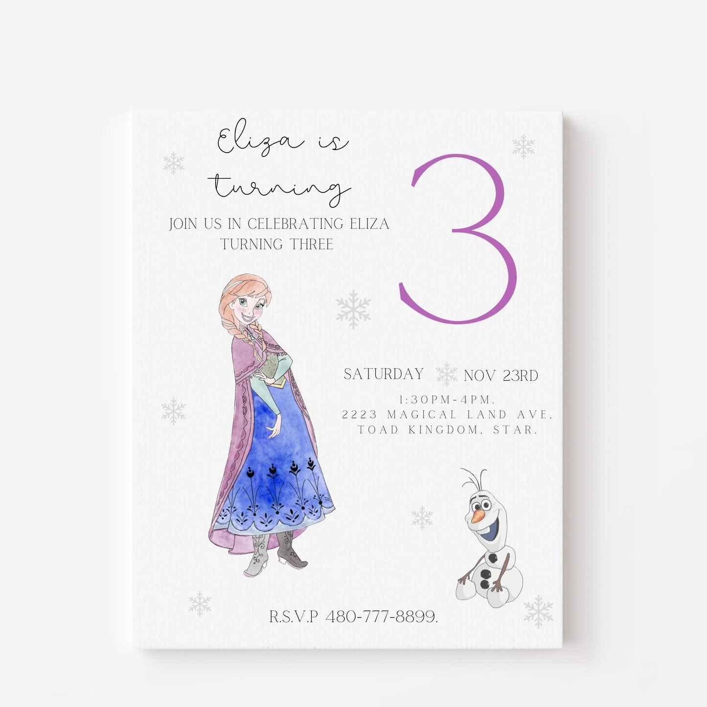 Frozen Theme Digital Download Invitation - Ana Frozen Theme - Frozen Invitation - Frozen Birthday Party Decor - Frozen Birthday