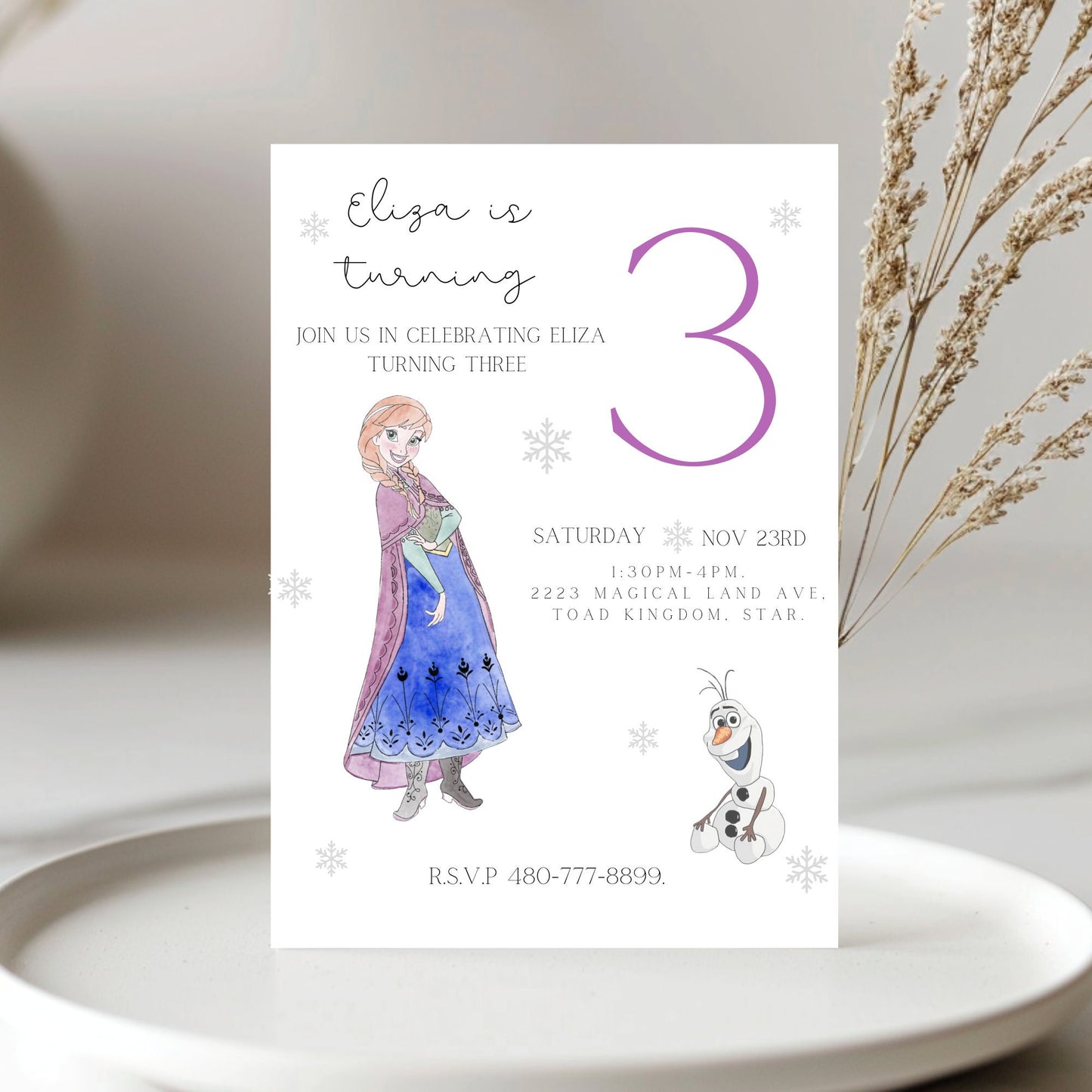Frozen Theme Digital Download Invitation - Ana Frozen Theme - Frozen Invitation - Frozen Birthday Party Decor - Frozen Birthday