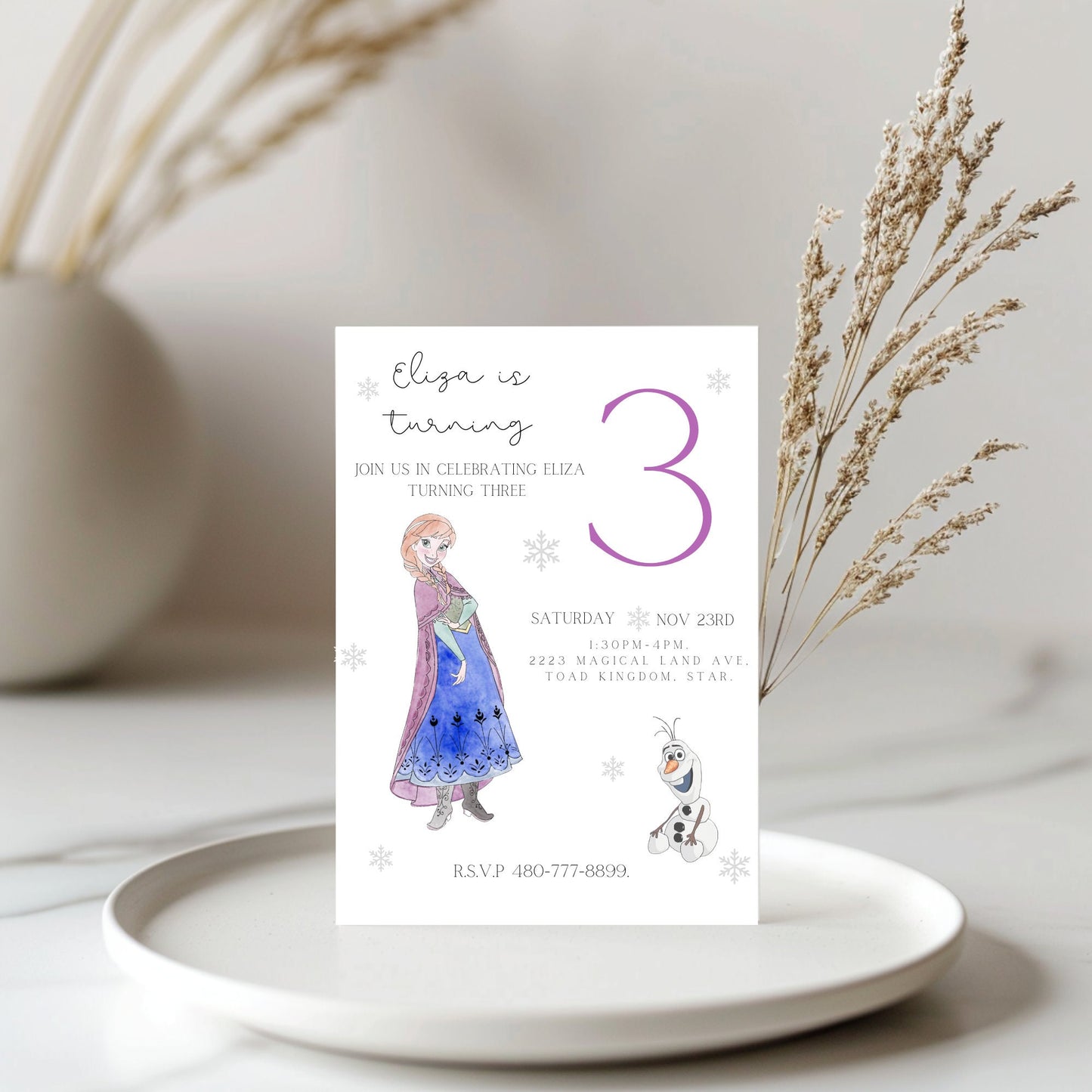 Frozen Theme Digital Download Invitation - Ana Frozen Theme - Frozen Invitation - Frozen Birthday Party Decor - Frozen Birthday