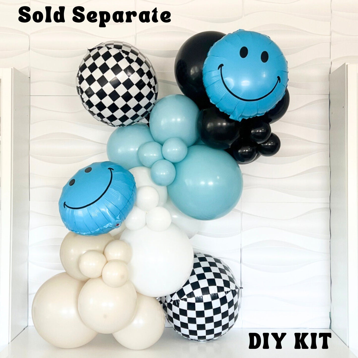 Blue Smiley Face Balloon - One Happy Dude Theme - One Happy Dude - Groovy Birthday - Happy Face Balloon - One Cool Dude Balloon - Mylar