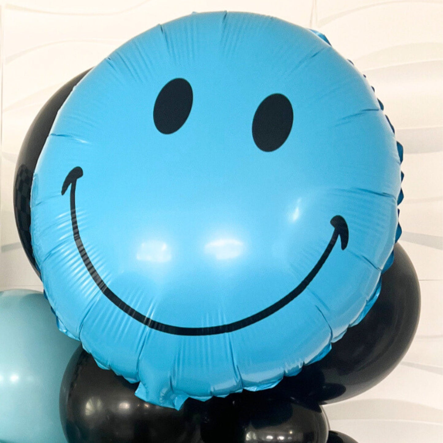 Blue Smiley Face Balloon - One Happy Dude Theme - One Happy Dude - Groovy Birthday - Happy Face Balloon - One Cool Dude Balloon - Mylar