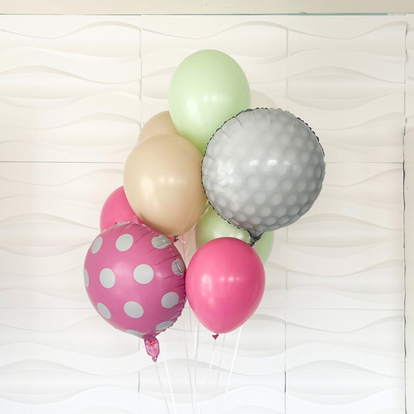 Hole In Hole Birthday Balloons - Hole In One - Hole In One Balloons - Hole In One Birthday Theme Balloon Pack - Balloon Tower - Part-tee