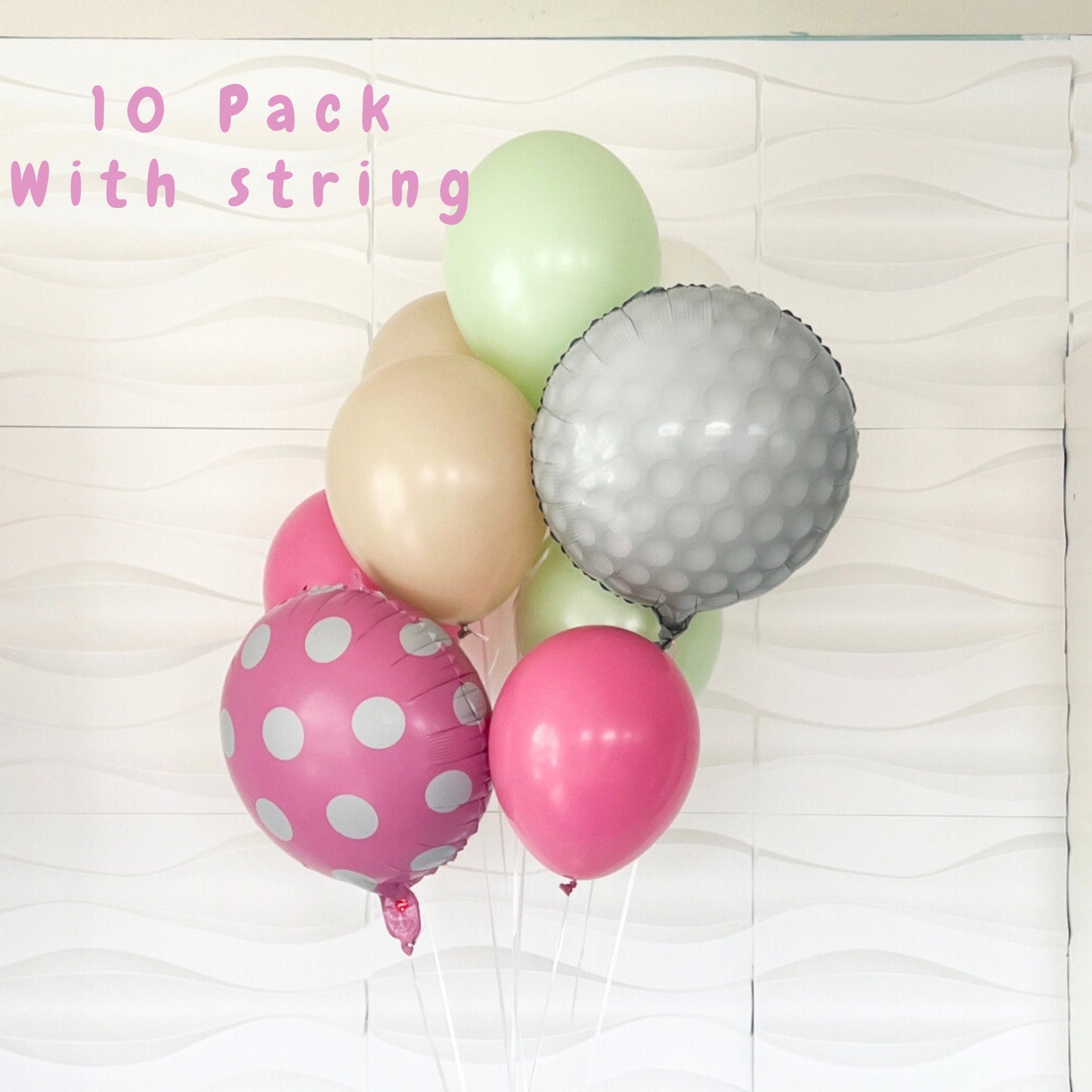 Hole In Hole Birthday Balloons - Hole In One - Hole In One Balloons - Hole In One Birthday Theme Balloon Pack - Balloon Tower - Part-tee