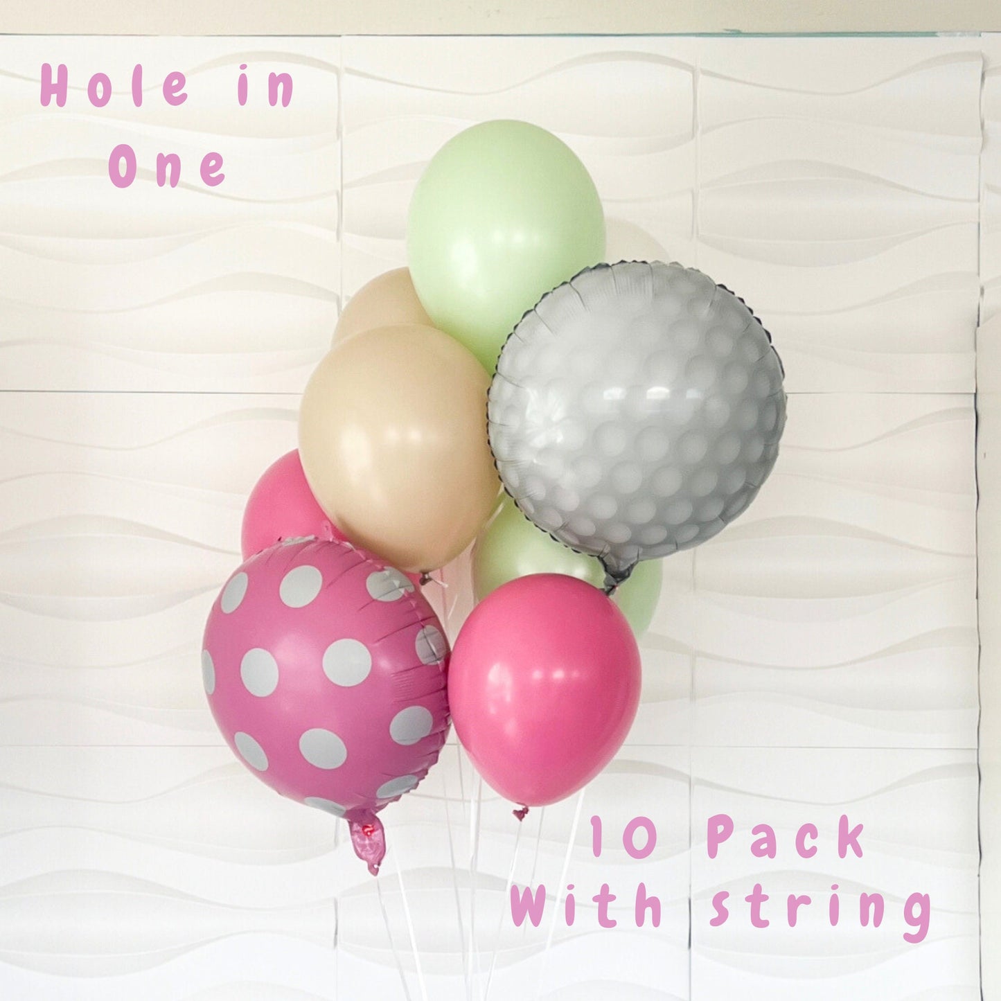 Hole In Hole Birthday Balloons - Hole In One - Hole In One Balloons - Hole In One Birthday Theme Balloon Pack - Balloon Tower - Part-tee