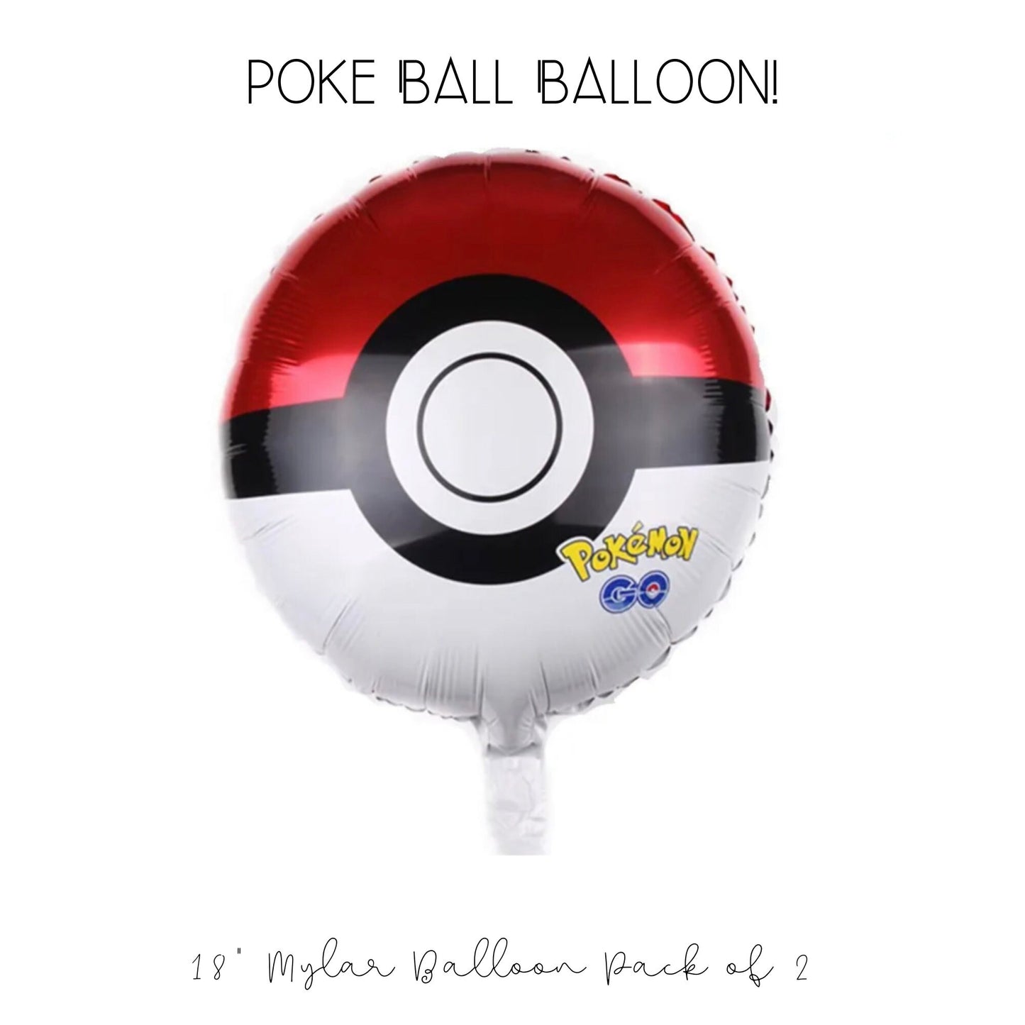 Pokemon Birthday Balloon - Pokemon Birthday - Pokemon Themed Birthday - Pokeball Balloon Two Pack