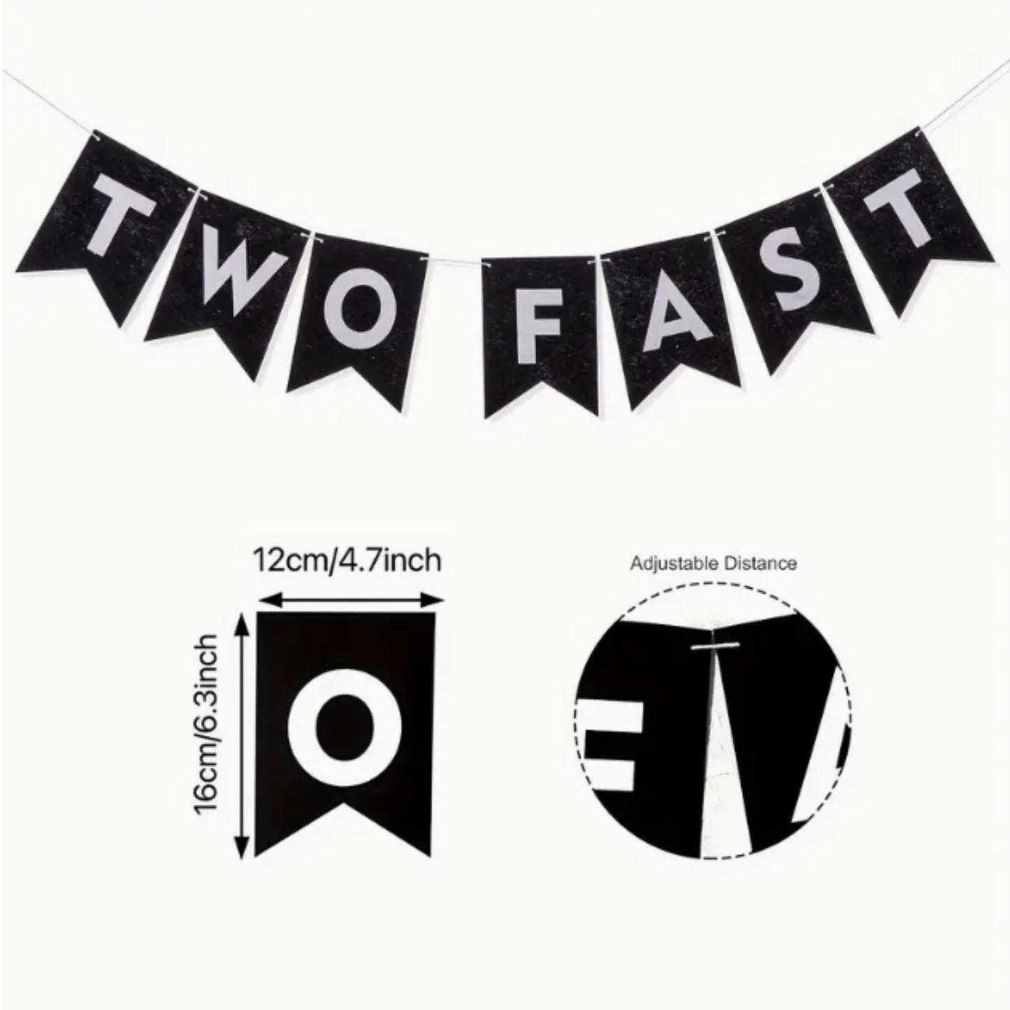 Two Fast Banner - Two fast Birthday Decor - Two Fast Birthday - Two Fast Theme Party - Two Fast Theme Banner - Race Car Birthday
