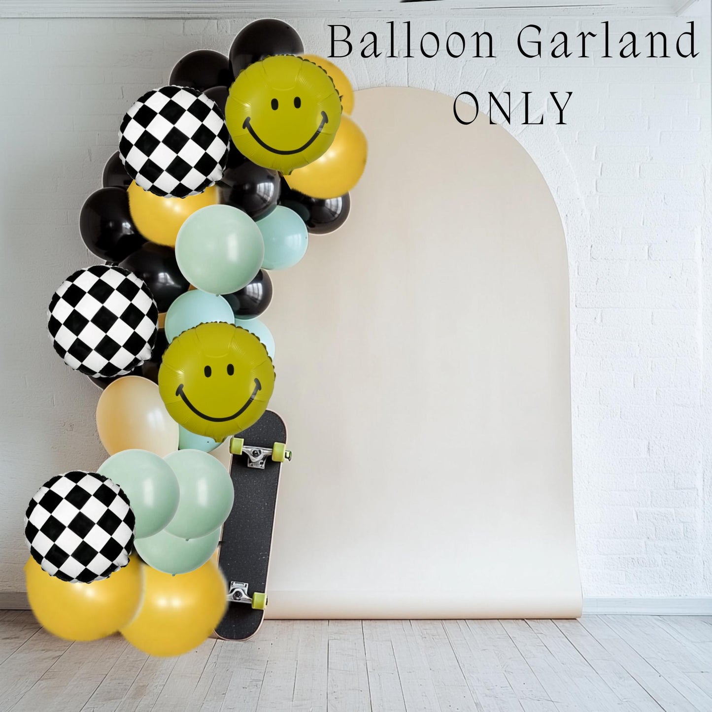 Skateboard Birthday DIY Balloon Kit - Balloon Garland Kit - Skating through One Birthday - Skateboarding Birthday - One happy dude