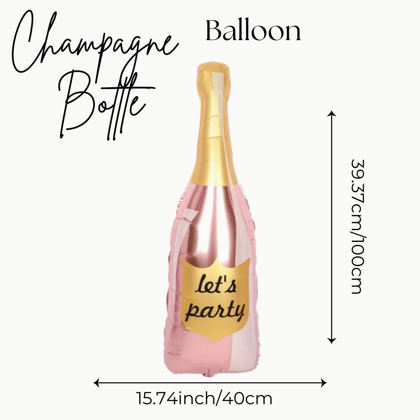 Rose Gold Mylar Champaign Balloon - Champaign Balloon - Champaign Party Decor- Bachelorette Balloons - Bridal Shower Balloons - Party Decor