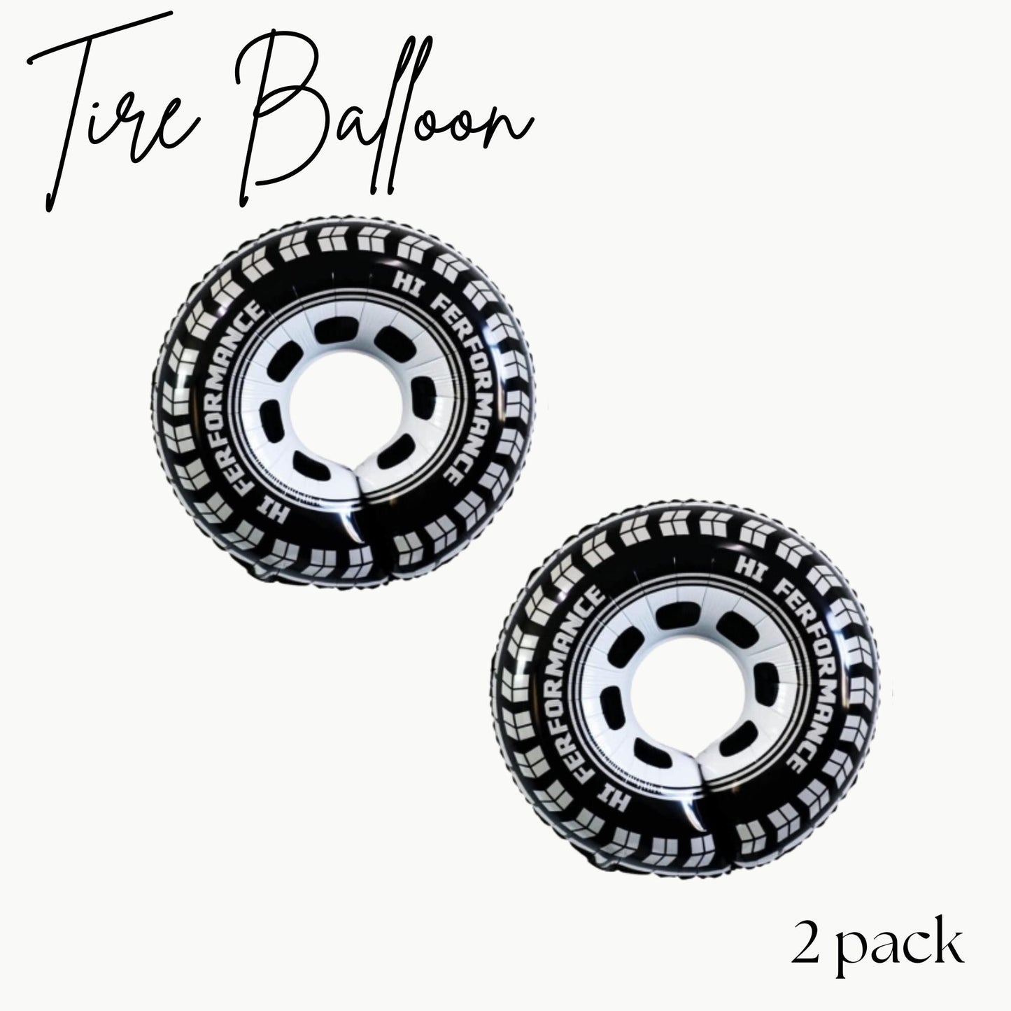Tire Balloon Pack - Two Fast - Fast One - 1st Lap - Race Car Balloons - Two Fast Balloons - Tire Balloons - 1st Lap Balloons - Two Pack