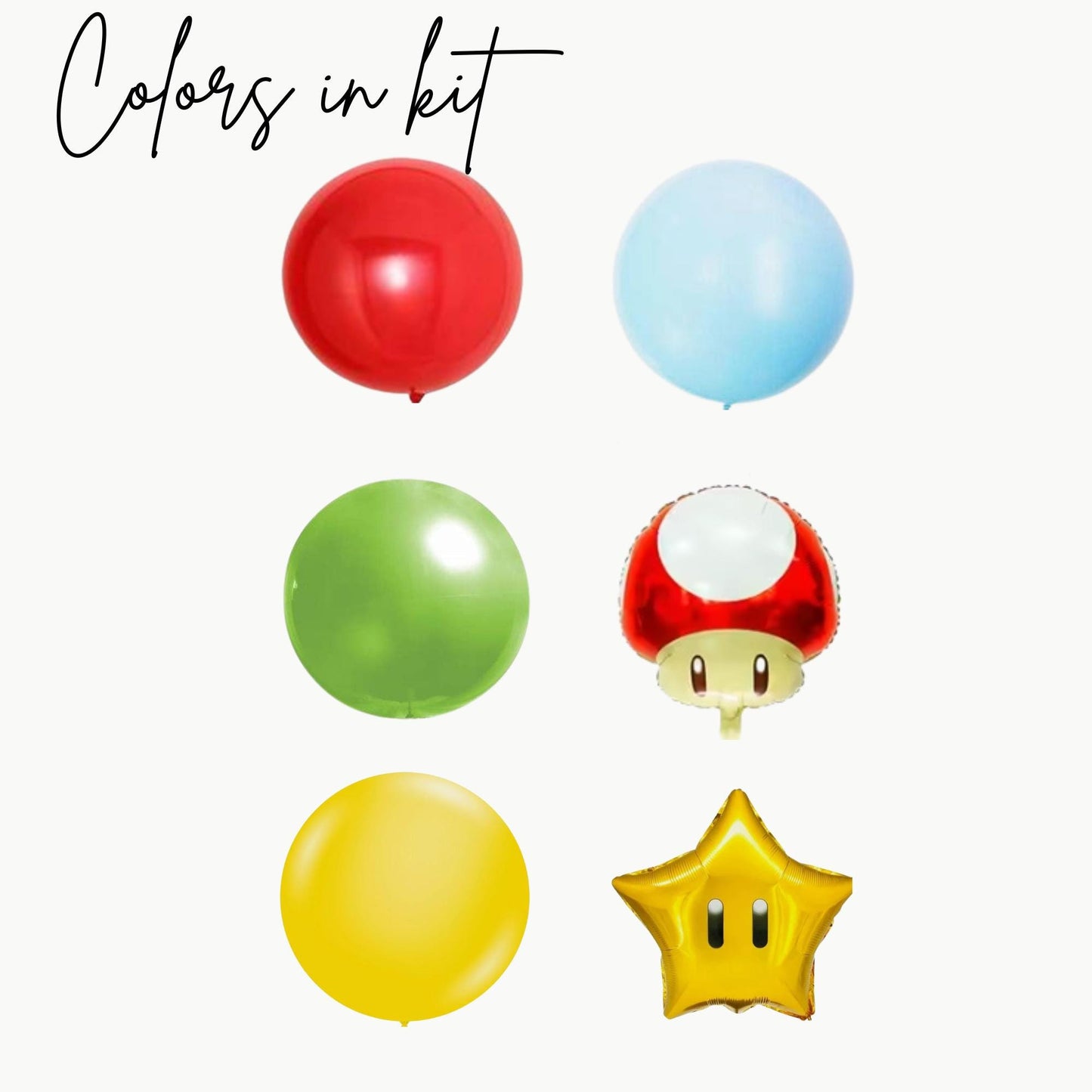 Mario Theme Balloon Garland - Super Mario Birthday Balloons - Mario Birthday - Super Mario Balloons - DIY Balloon Garland - DIY Balloon Kit