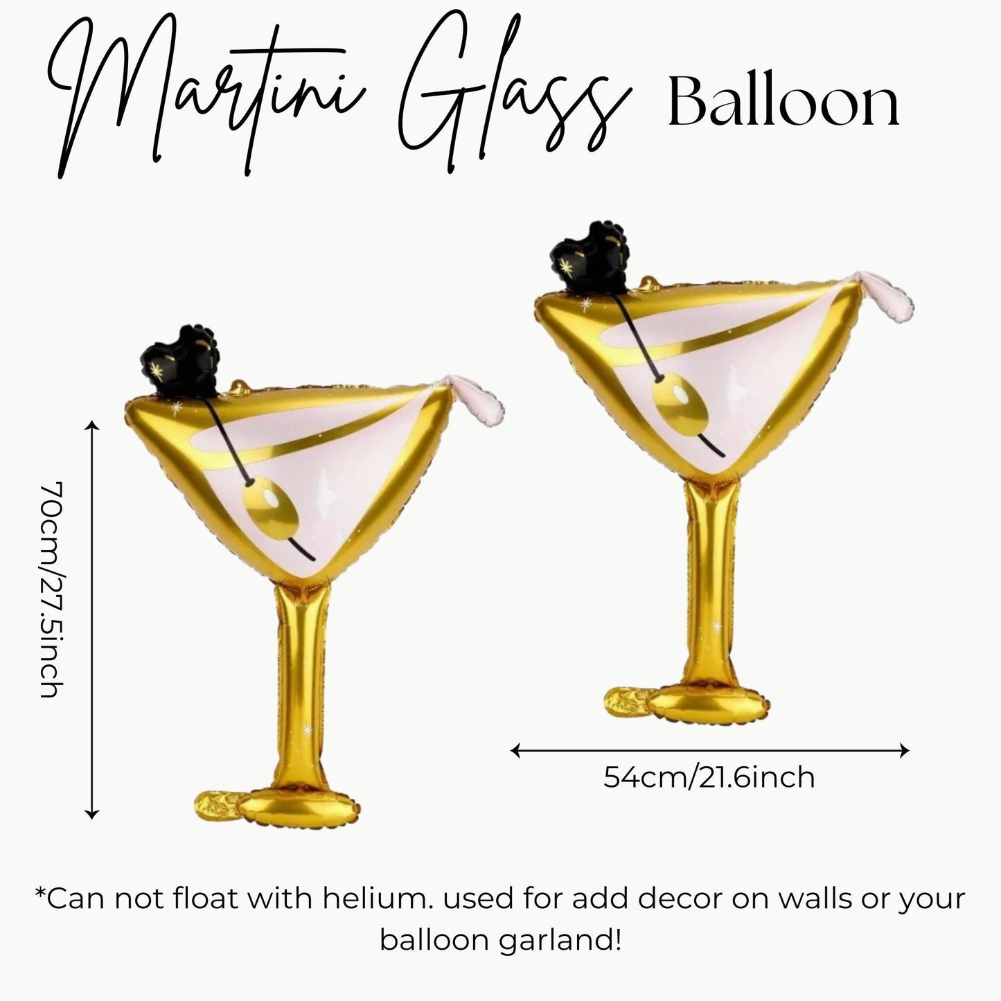 Martini Mylar Balloon Two Pack - Martini Balloon - Martini Party - Martini Birthday Party Decor - A Tiny Bit Older -A Tiny Bit Older Balloon
