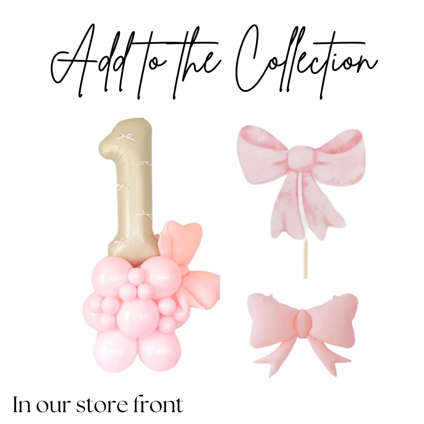 Bow Theme Banner - Coquette Birthday -Pink CoquetteI - Number Balloon Towers - Bow - Bow Birthday - Bow Birthday Decorations