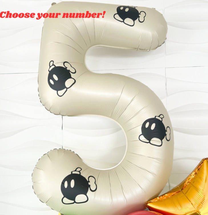 Super Mario Bros Balloons Birthday Tower - Number Tower - Super Mario Birthday Party - Mario Balloons - Super Mario Party - Mario Party