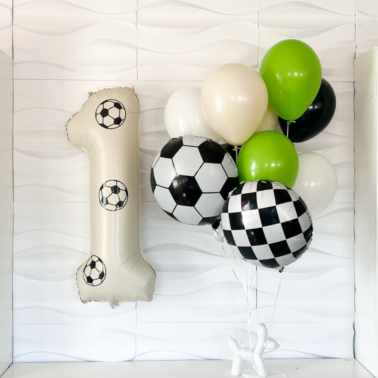 Soccer Themed Birthday Balloons With 10 Pack And Number Balloon With Decals