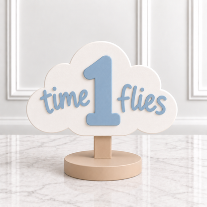 Time Flies 3D Printed Centerpiece - Air Plane Birthday Table Decor - Table Signs - Birthday Decorations - Time Flys Birthday