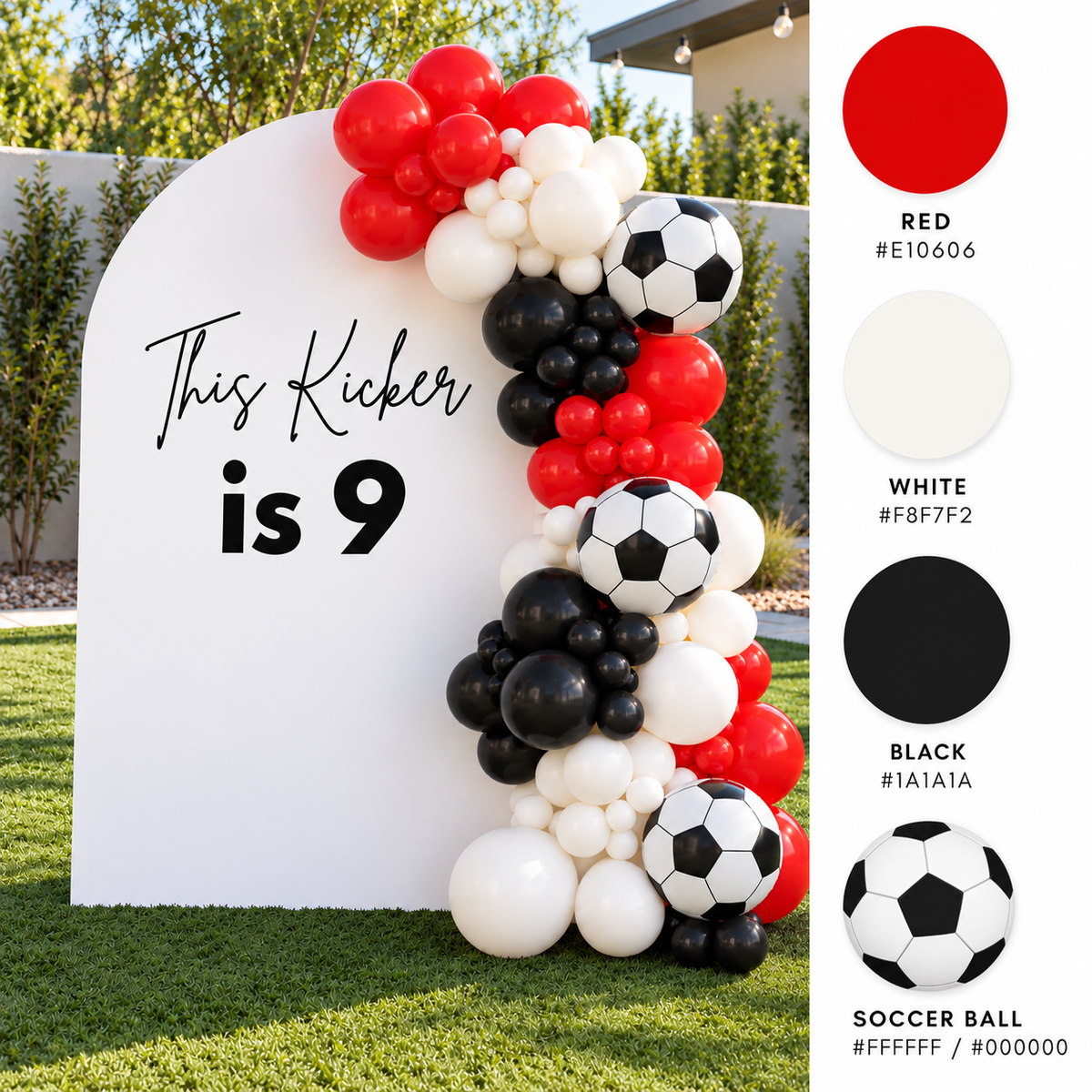 Soccer Ball Balloon Garland - Soccer Ball Themed Birthday Decoration - Sports Balloons - Balloon Garland -Soccer Birthday Party-Lets Kick It