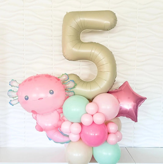 Axolotl Balloon - Axolotl Birthday - Axolotl Balloon Tower - Balloon tower - Balloons - Birthday Balloons - Under The Sea Birthday -