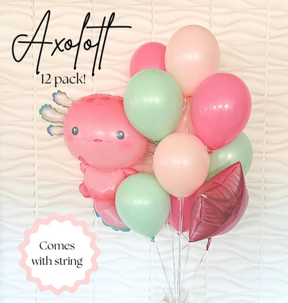 Axolotl Balloon - Axolotl Birthday - Axolotl Balloon 12 pack - Balloon tower - Balloons - Birthday Balloons - Balloons - Under The Sea