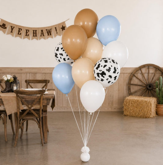 Cow Theme Balloons 10 Pack - Cow Balloons - Farm Balloons - Holey Cow I'm One Balloons - Balloons - Birthday Balloons - Rodeo Birthday