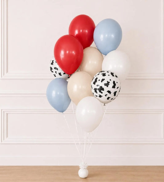 Cow Theme Balloons 10 Pack - Cow Balloons - Farm Balloons - Holey Cow I'm One Balloons - Balloons - Birthday Balloons - Rodeo Birthday