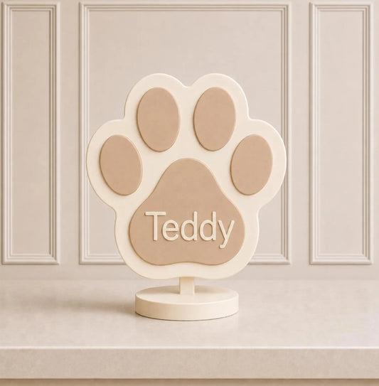 Let's PAW-TEE 3D Printed Paw Print Centerpiece- Let's Paw-Tee - Puppy Party - Dog Birthday Party -Paw Print 3D - Puppy Decorations