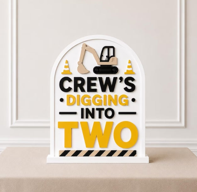 Construction 3D Printed Centerpiece - Digging Into Two - Digging Birthday - Construction Birthday - Construction Birthday Decorations