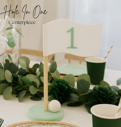 Hole In One Centerpiece - 3D Printed Centerpiece - Golf Theme Birthday - Hole In One - Hole In One Birthday Decor - Party Decor- Golf party