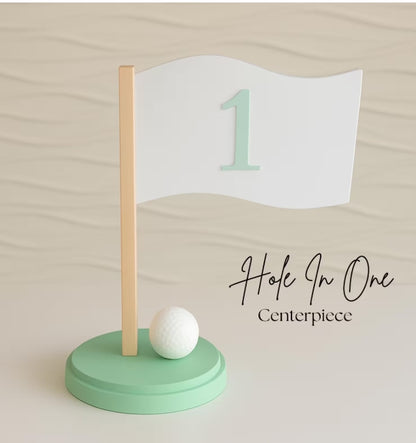 Hole In One Centerpiece - 3D Printed Centerpiece - Golf Theme Birthday - Hole In One - Hole In One Birthday Decor - Party Decor- Golf party