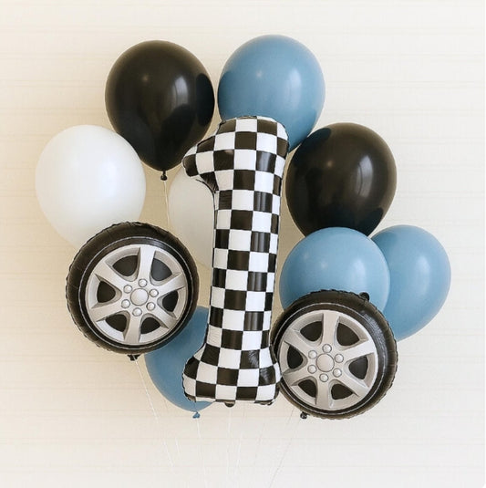 Race Car Theme Balloon Bundle - Two Fast Balloons - 1st Lap Balloons - Frist Lap Around The Track Theme Birthday - Pack Of Balloons