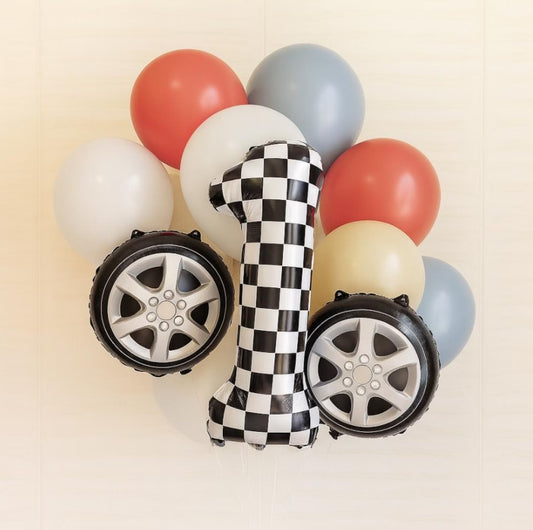 Race Car Theme Balloon Bundle - Two Fast Balloons - 1st Lap Balloons - Frist Lap Around The Track Theme Birthday - Pack Of Balloons