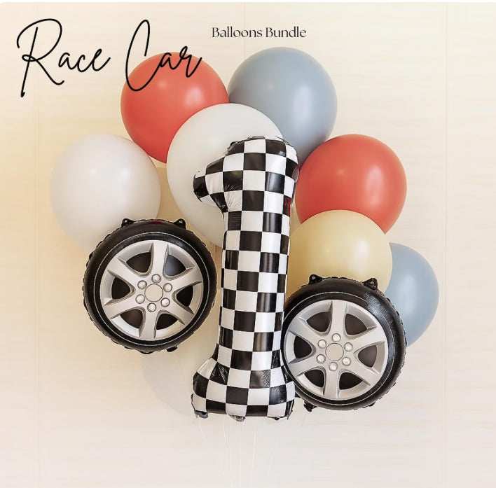 Race Car Theme Balloon Bundle - Two Fast Balloons - 1st Lap Balloons - Frist Lap Around The Track Theme Birthday - Pack Of Balloons